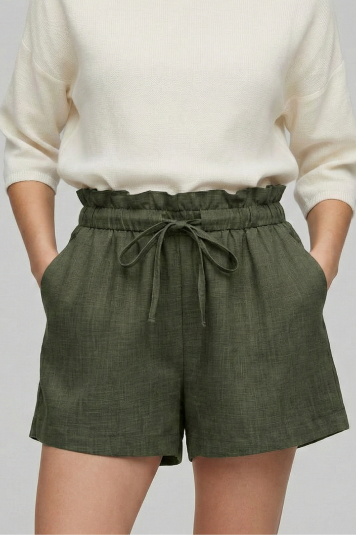 Shorts pour femmes avec taille à cordon et poches latérales