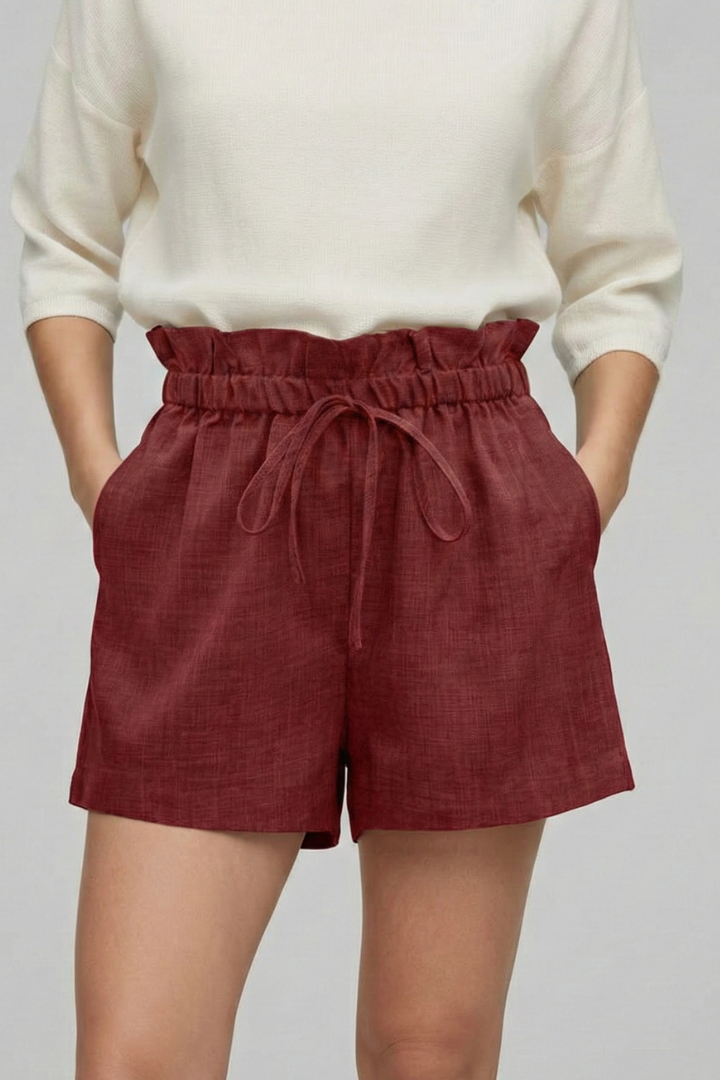 Shorts pour femmes avec taille à cordon et poches latérales