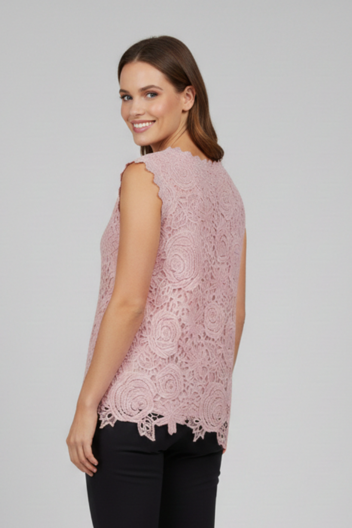 Blouse sans manches pour femmes avec décolleté en V et surface texturée
