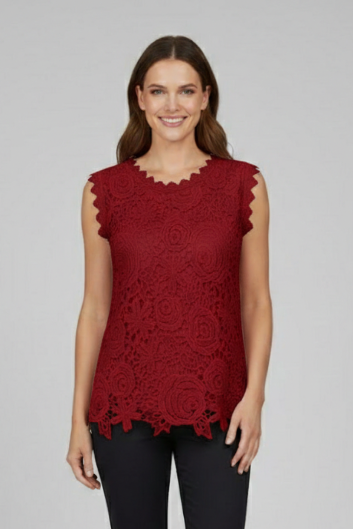 Blouse sans manches pour femmes avec décolleté en V et surface texturée