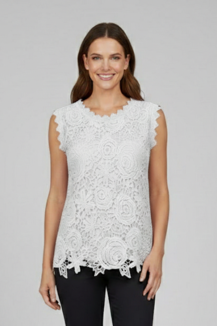 Blouse sans manches pour femmes avec décolleté en V et surface texturée