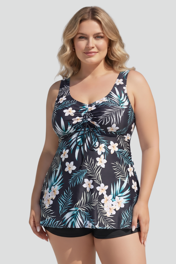 Ensemble Tankini Femme avec Décolleté en V et Short