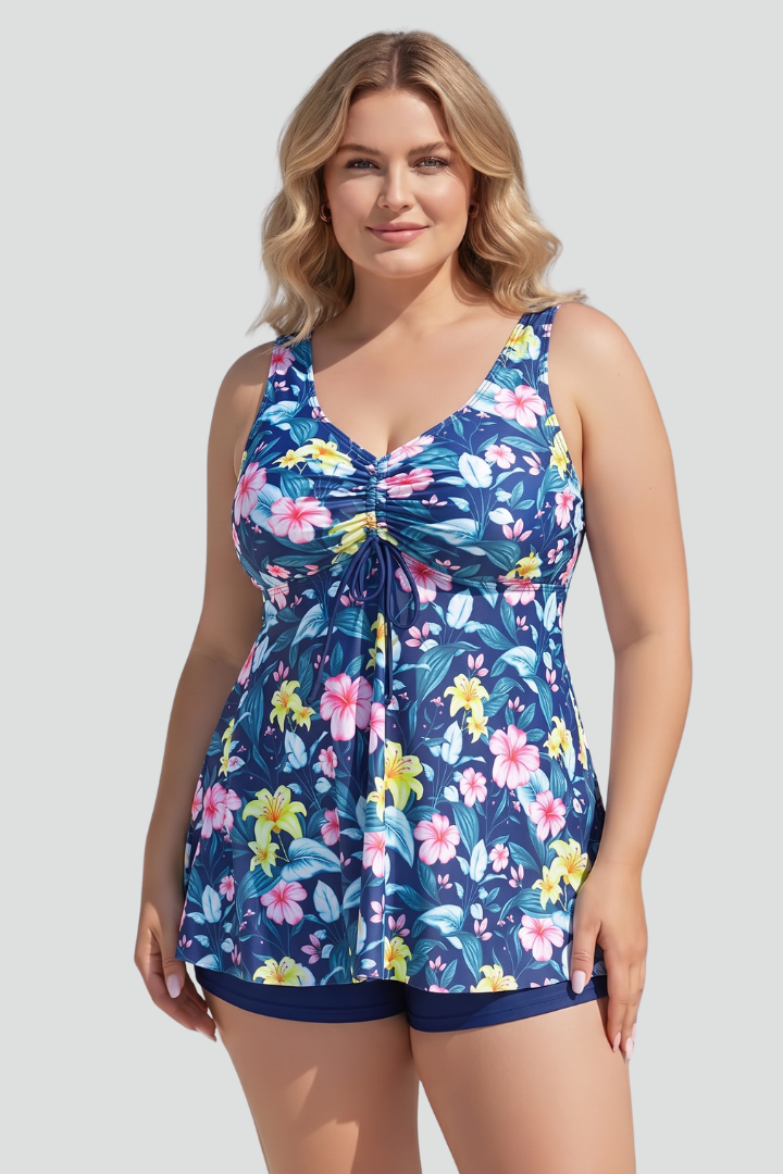 Ensemble Tankini Femme avec Décolleté en V et Short