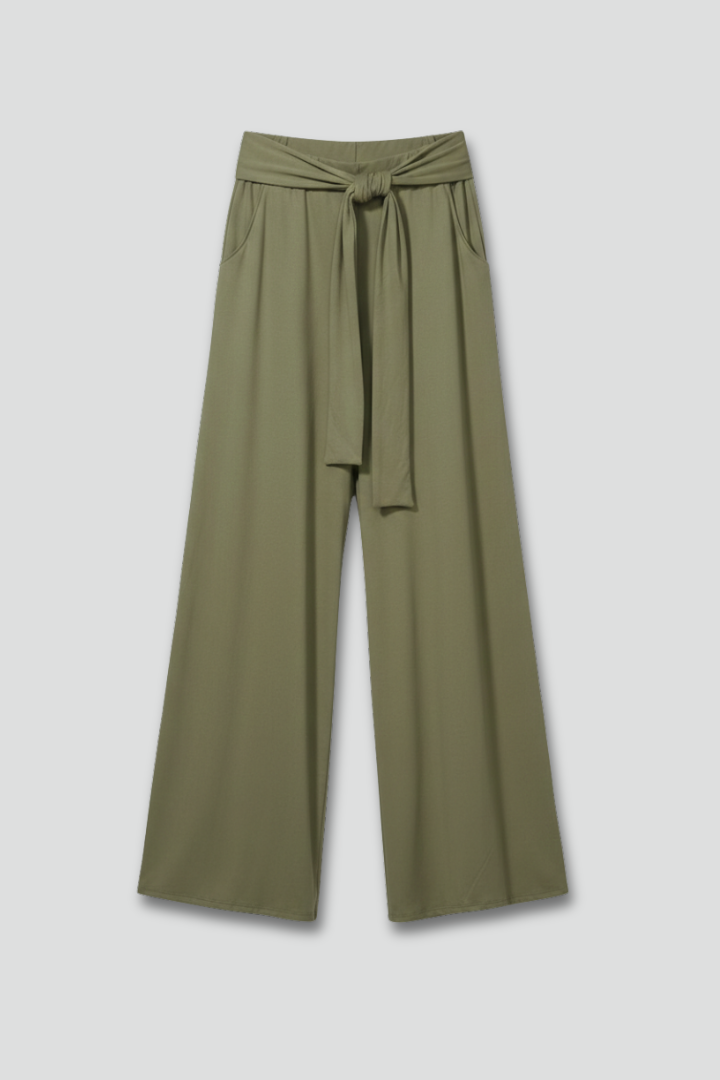 Pantalons pour Femmes avec Taille à Nouer et Jambes Larges
