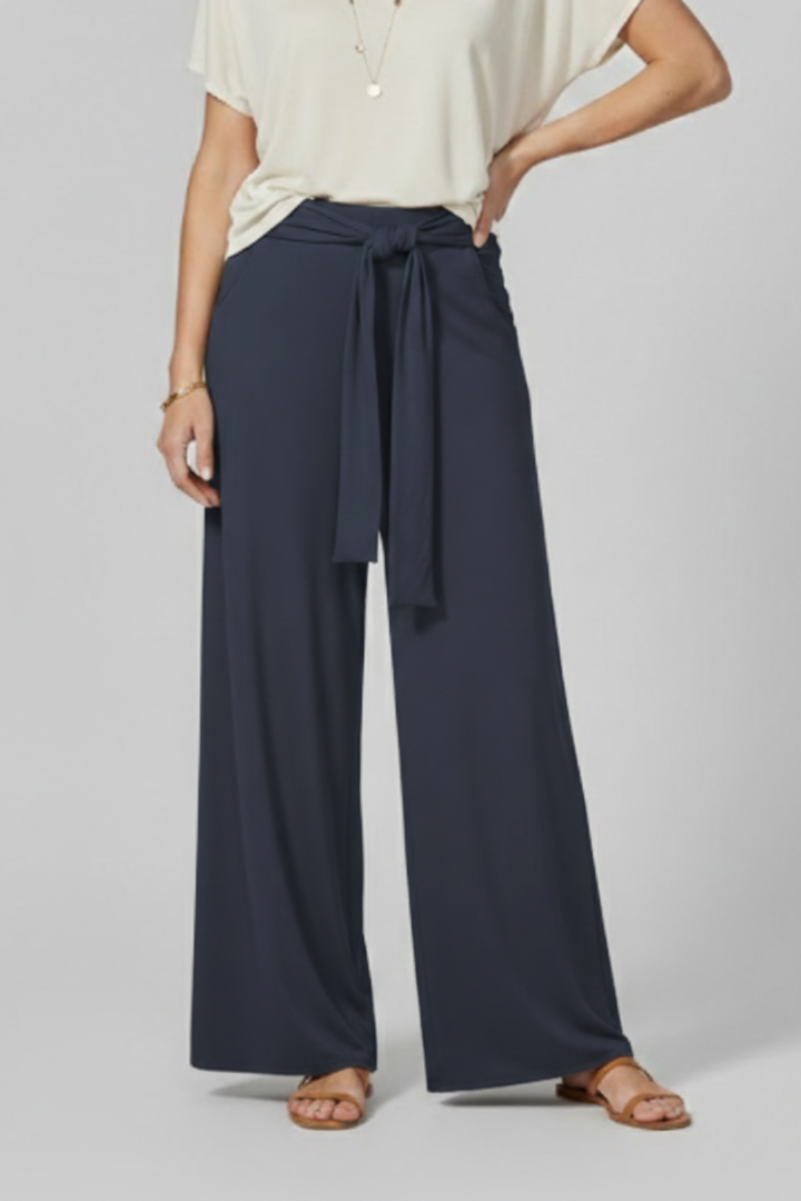 Pantalons pour Femmes avec Taille à Nouer et Jambes Larges
