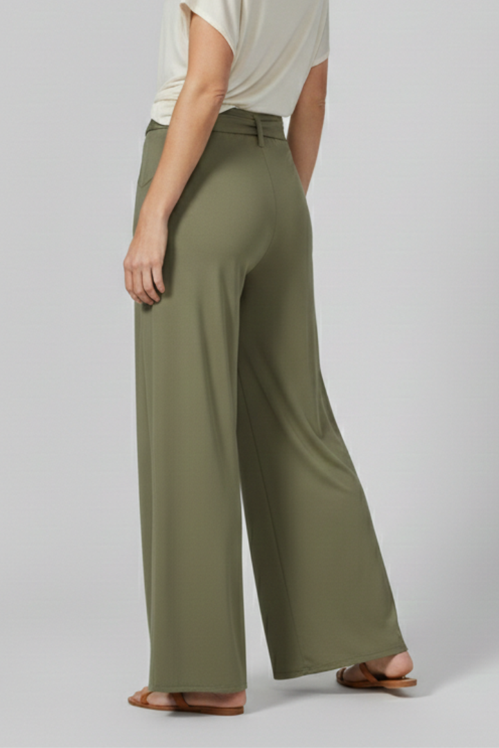 Pantalons pour Femmes avec Taille à Nouer et Jambes Larges