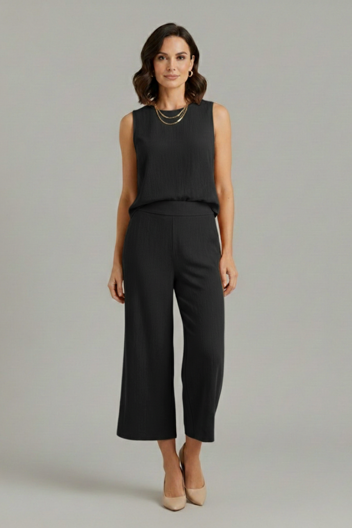 Ensemble Femme Deux Pièces avec Top Sans Manches et Pantalon Court