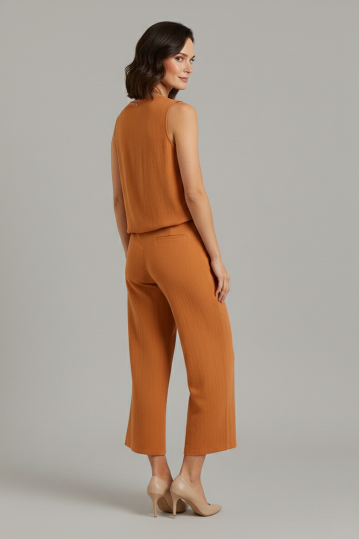 Ensemble Femme Deux Pièces avec Top Sans Manches et Pantalon Court