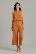 Ensemble Femme Deux Pièces avec Top Sans Manches et Pantalon Court