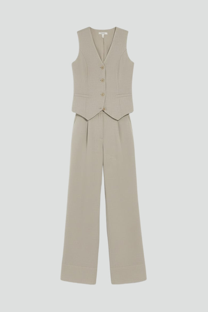 Ensemble Femme Deux Pièces Gilet V-Cou
