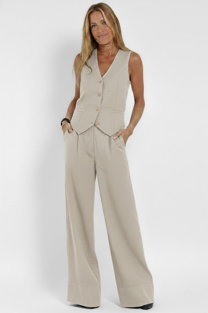 Ensemble Femme Deux Pièces Gilet V-Cou