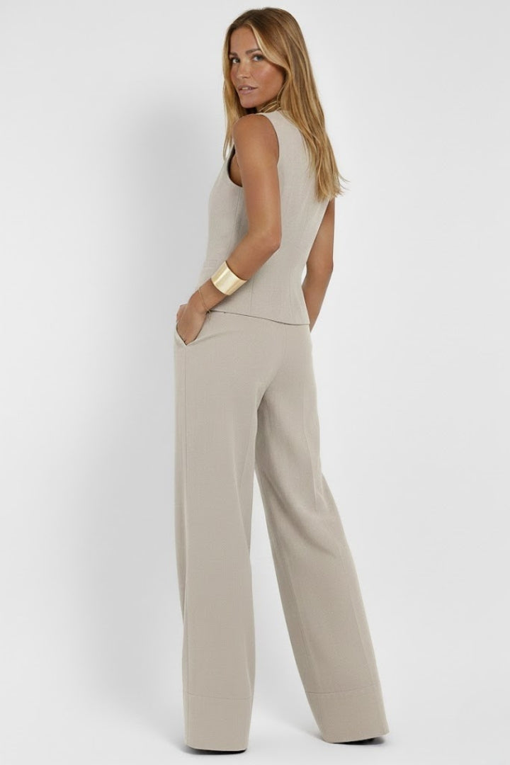 Ensemble Femme Deux Pièces Gilet V-Cou