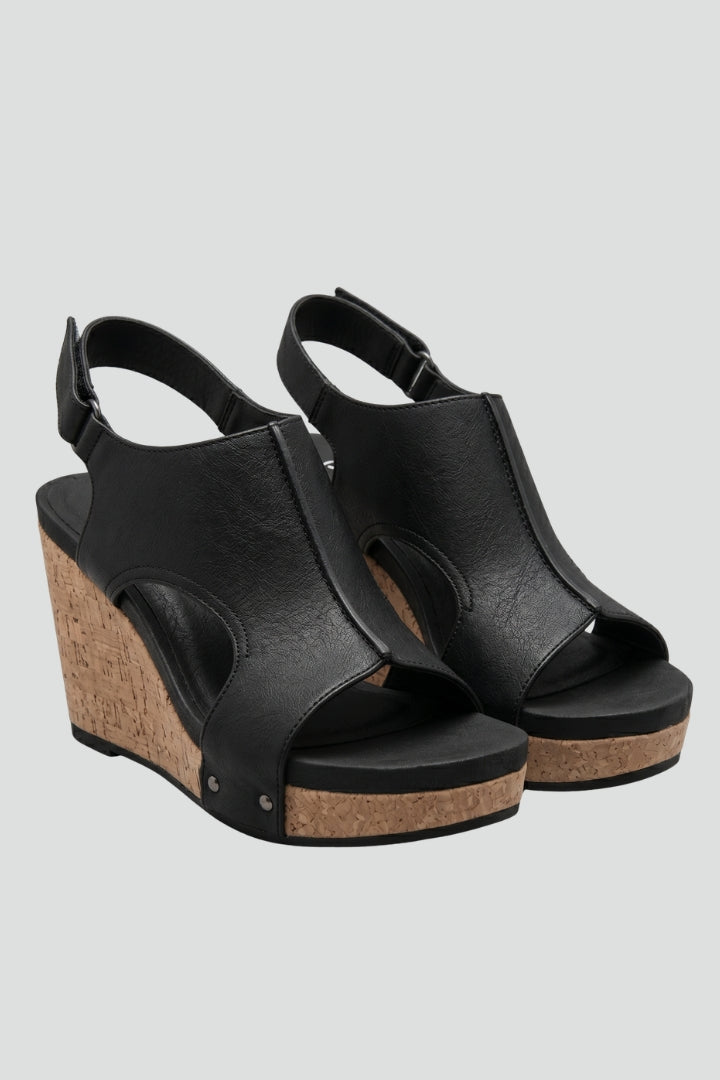 Sandales compensées pour femmes avec semelle ergonomique et brides réglables