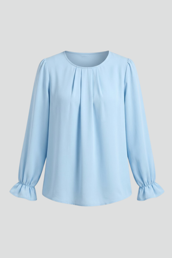 Blouse plissée à manches bouffantes pour femmes pour le bureau