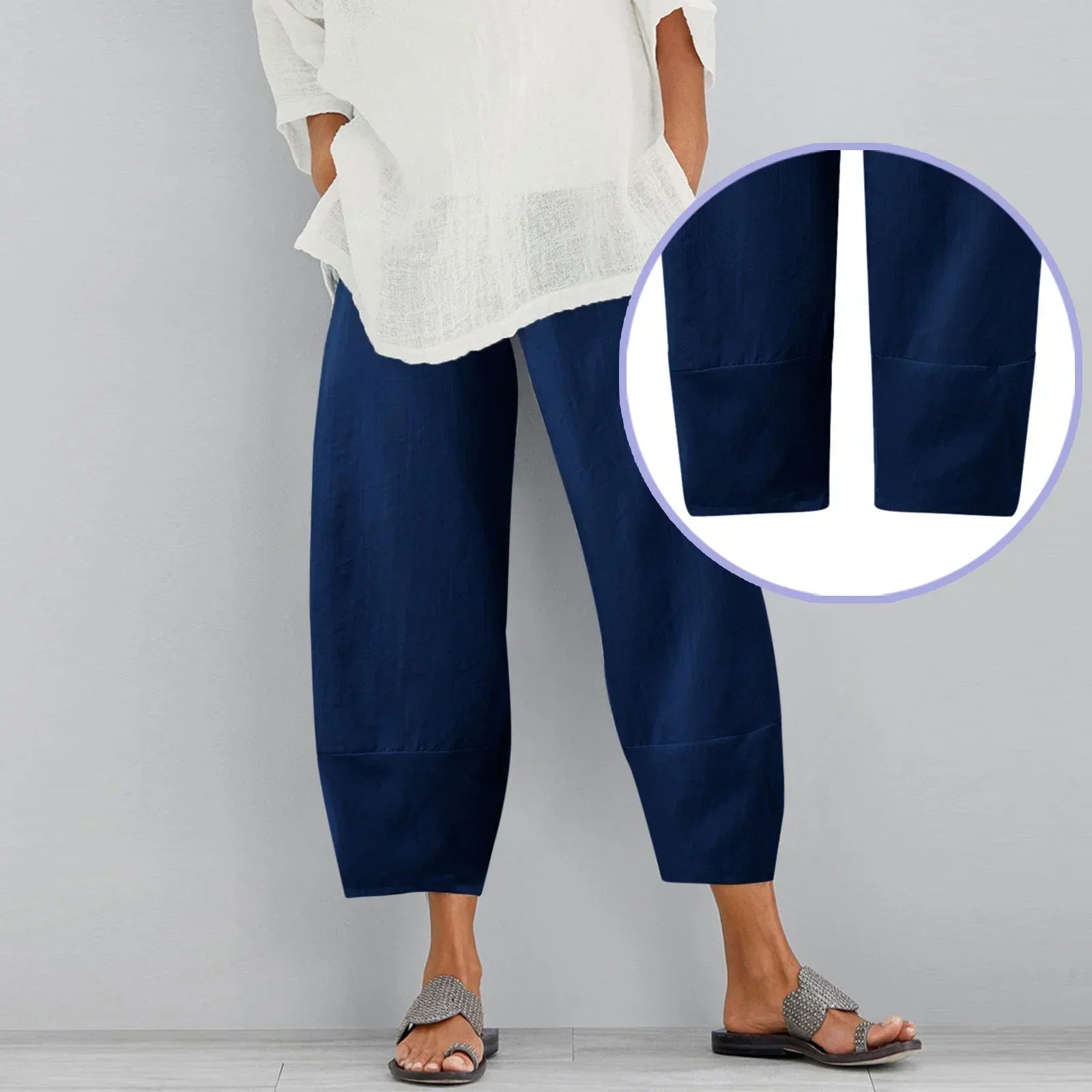 Pantalons à Jambes Évasées pour Femmes avec Design Ample et Coupe Cheville