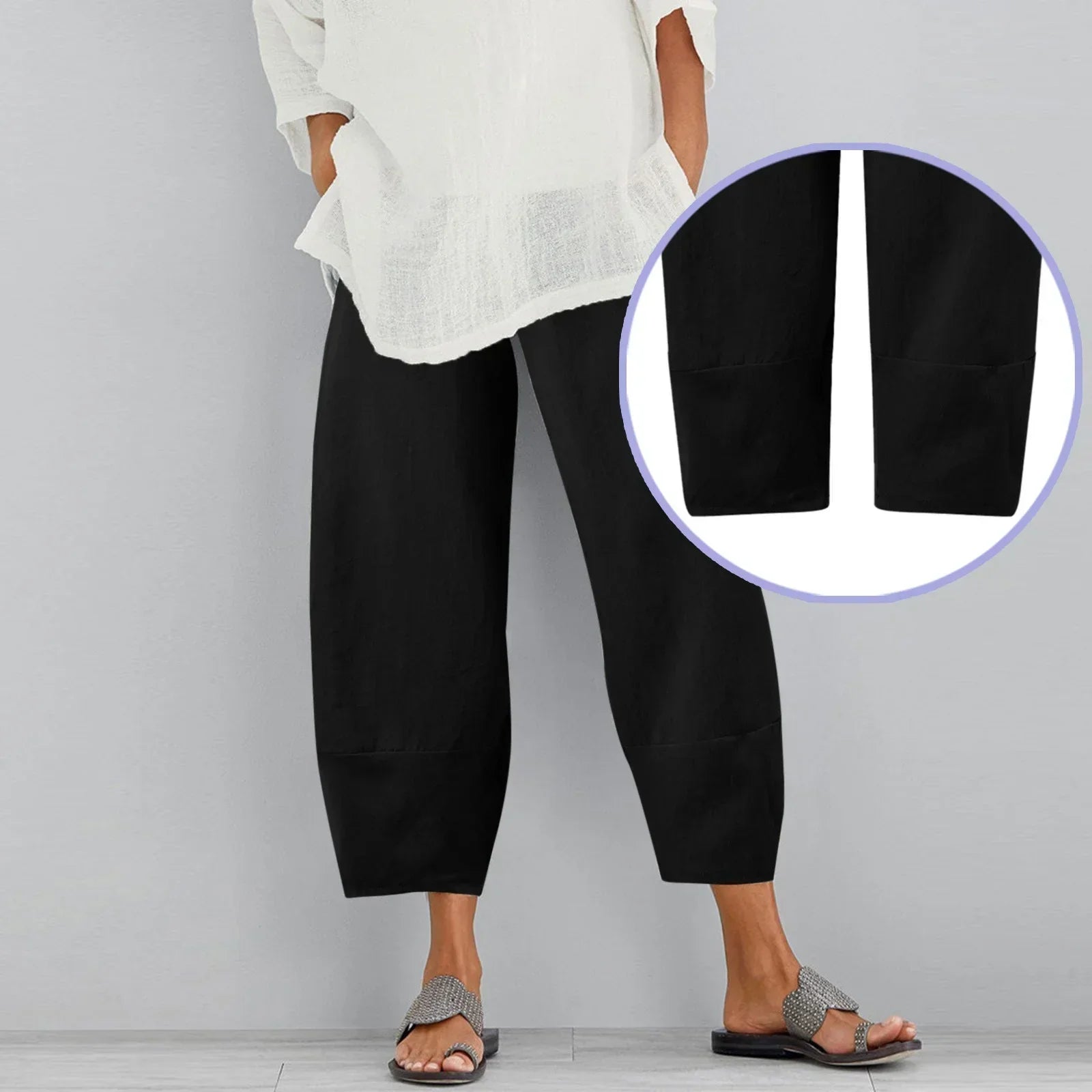 Pantalons à Jambes Évasées pour Femmes avec Design Ample et Coupe Cheville