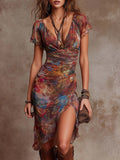 Dacly | Robe boho avec décolleté en V et silhouette plissée