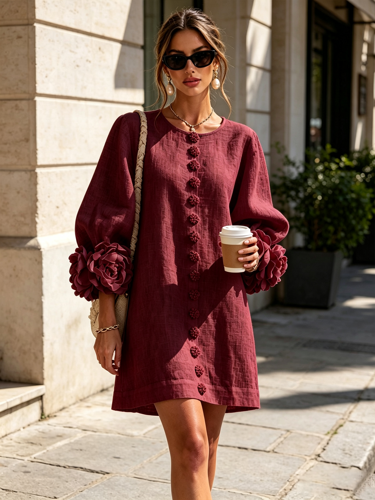 MOREAU LYON | ROBE ÉLÉGANTE À MANCHES POUR FEMMES