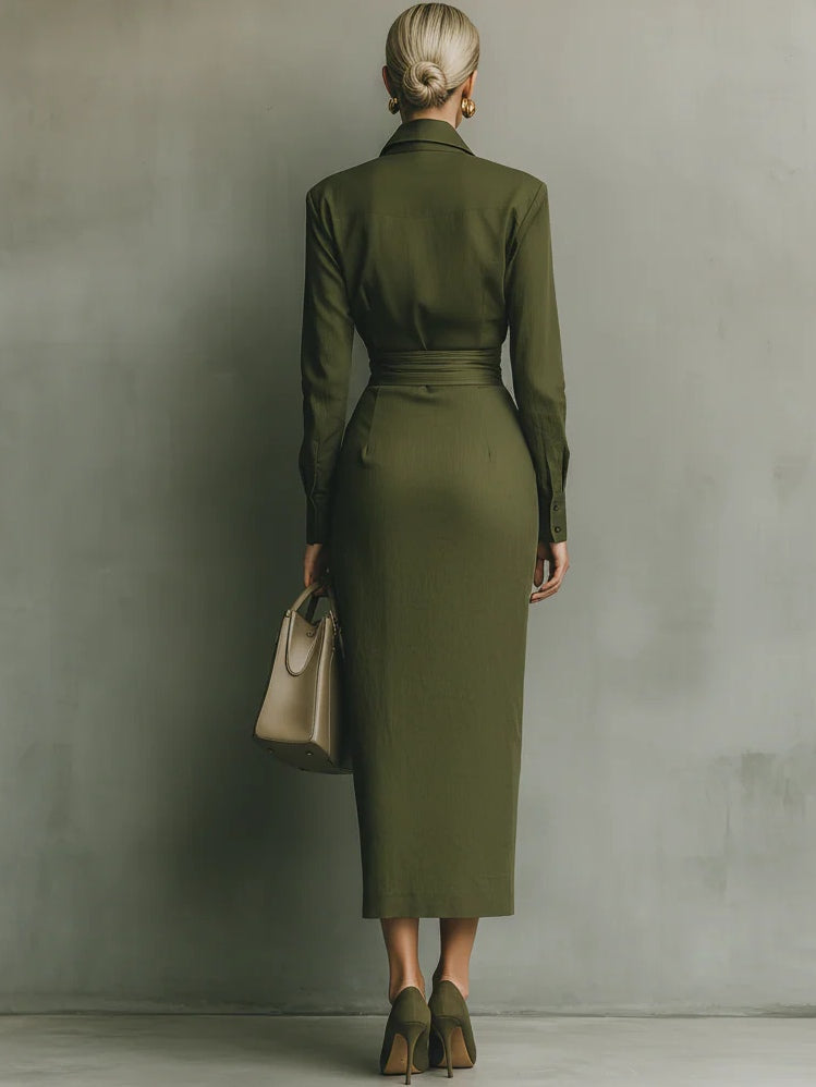 Narelle | Robe portefeuille ajustée au style moderne de bureau