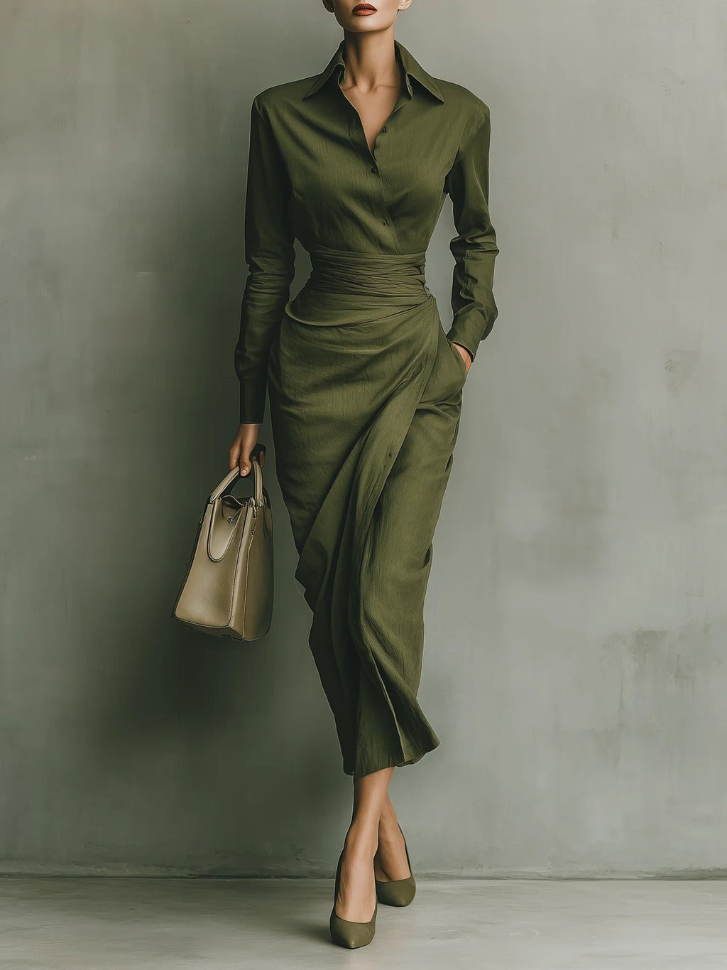 Narelle | Robe portefeuille ajustée au style moderne de bureau