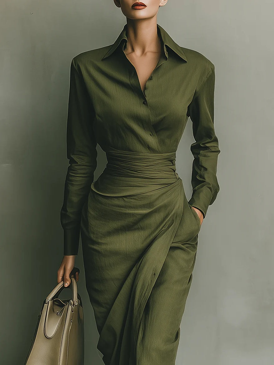 Narelle | Robe portefeuille ajustée au style moderne de bureau