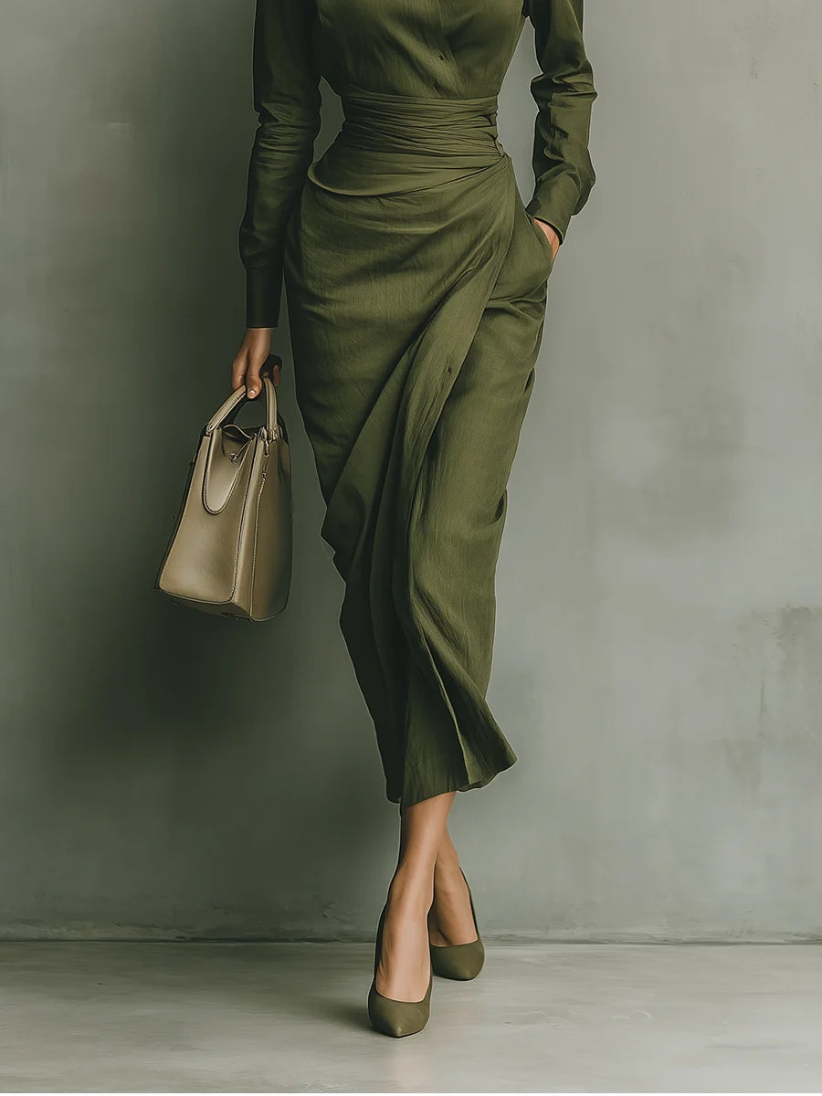 Narelle | Robe portefeuille ajustée au style moderne de bureau