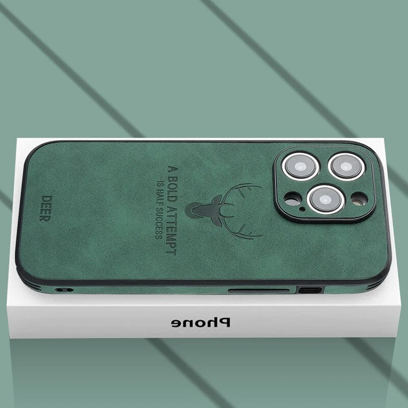Deer - Étui en Cuir Luxe pour iPhone avec Design Élégant et Protection Antichoc