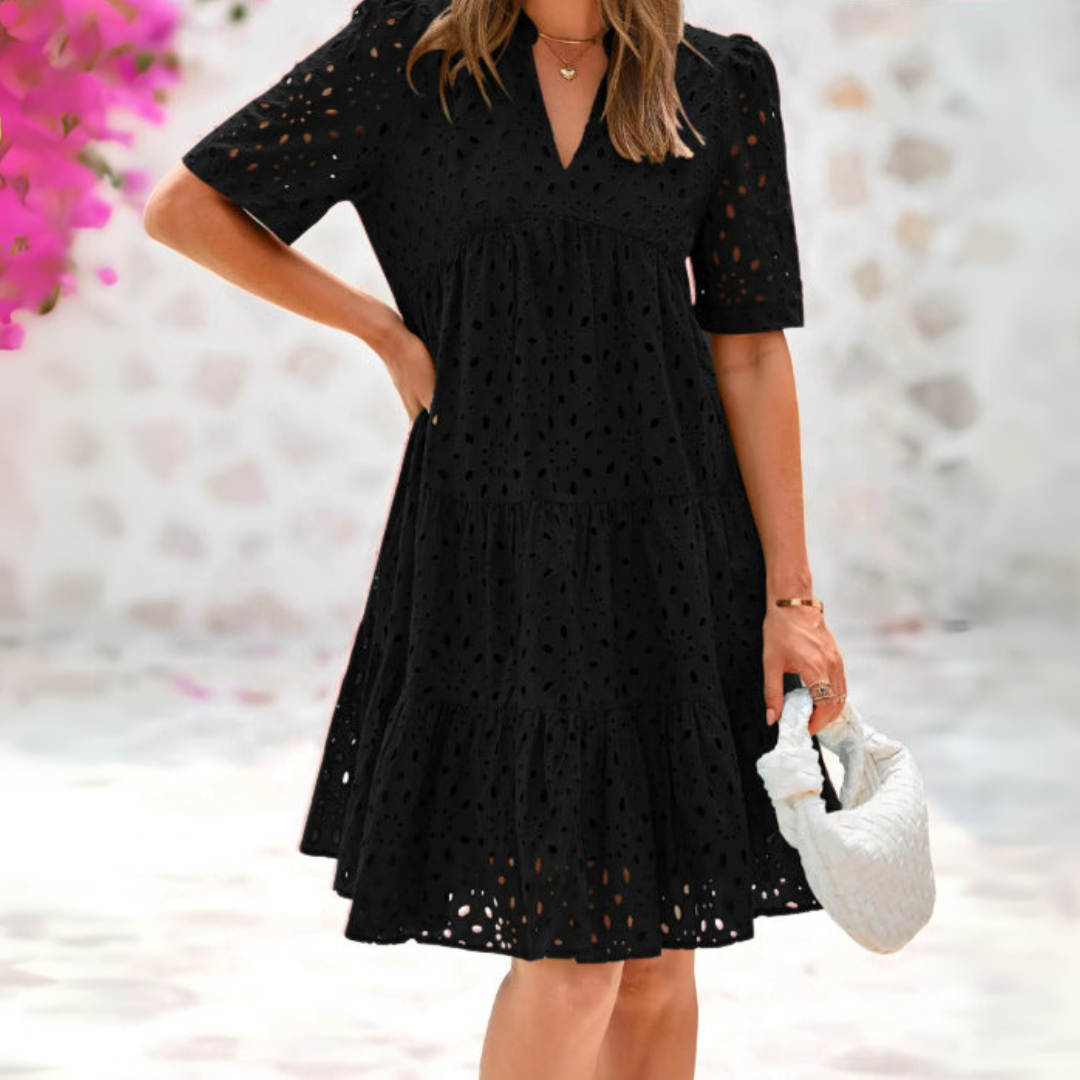 Robe d'été Femme | Broderie Anglaise & Manches Bouffantes