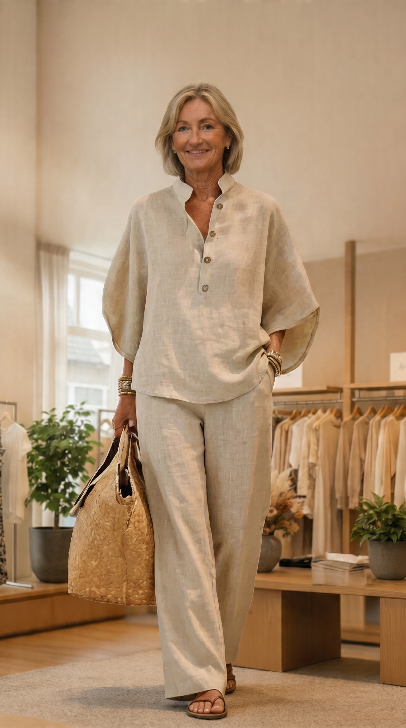 Ensemble d'été pour femmes | Ensemble en lin de 2 pièces & Pantalon large