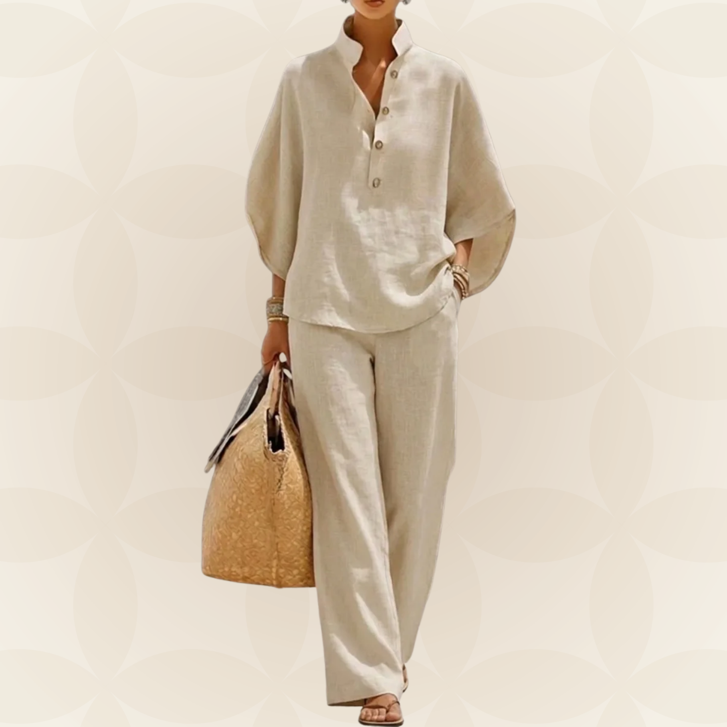 Ensemble d'été pour femmes | Ensemble en lin de 2 pièces & Pantalon large