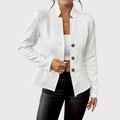 Blazer Femme avec Fermeture à Boutons et Coupe Légèrement Cintrée