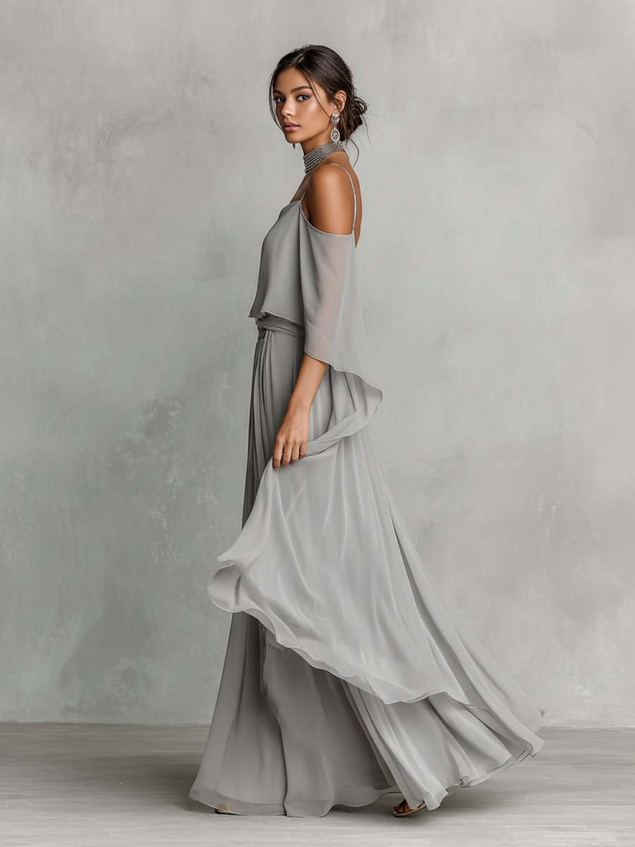 Ensemble Femme Été | Ensemble en Chiffon avec Épaules Dénudées & Pantalon Palazzo