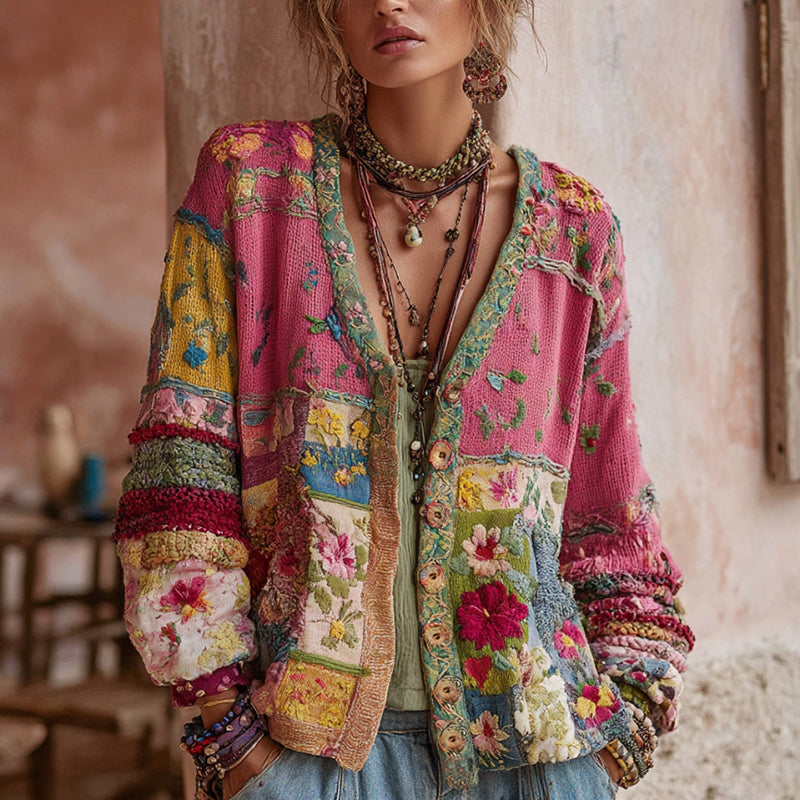 MOREAU LYON | GILET EN PATCHWORK FLORAL POUR FEMMES