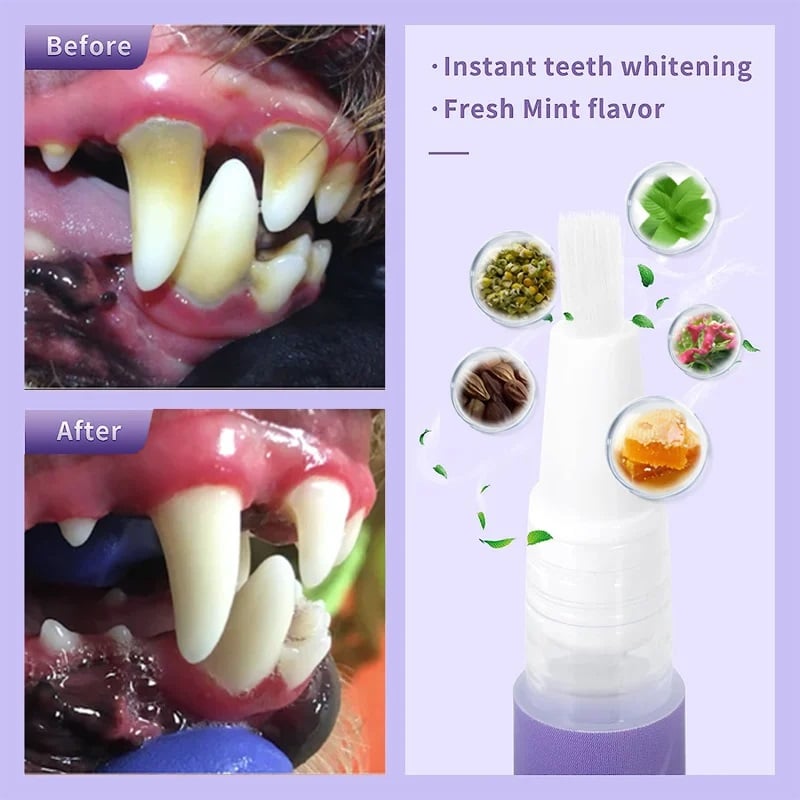 FreshPaws Gel dentifrice pour animaux | Détartrant et éliminateur de taches pour un sourire plus sain