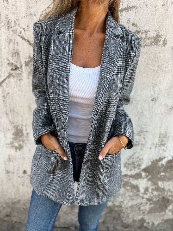 Rheina | Blazer à carreaux décontracté avec revers