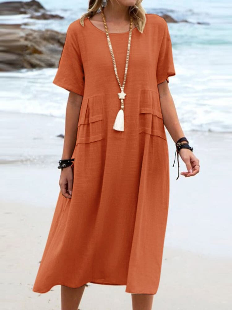 Robe en coton décontractée simple