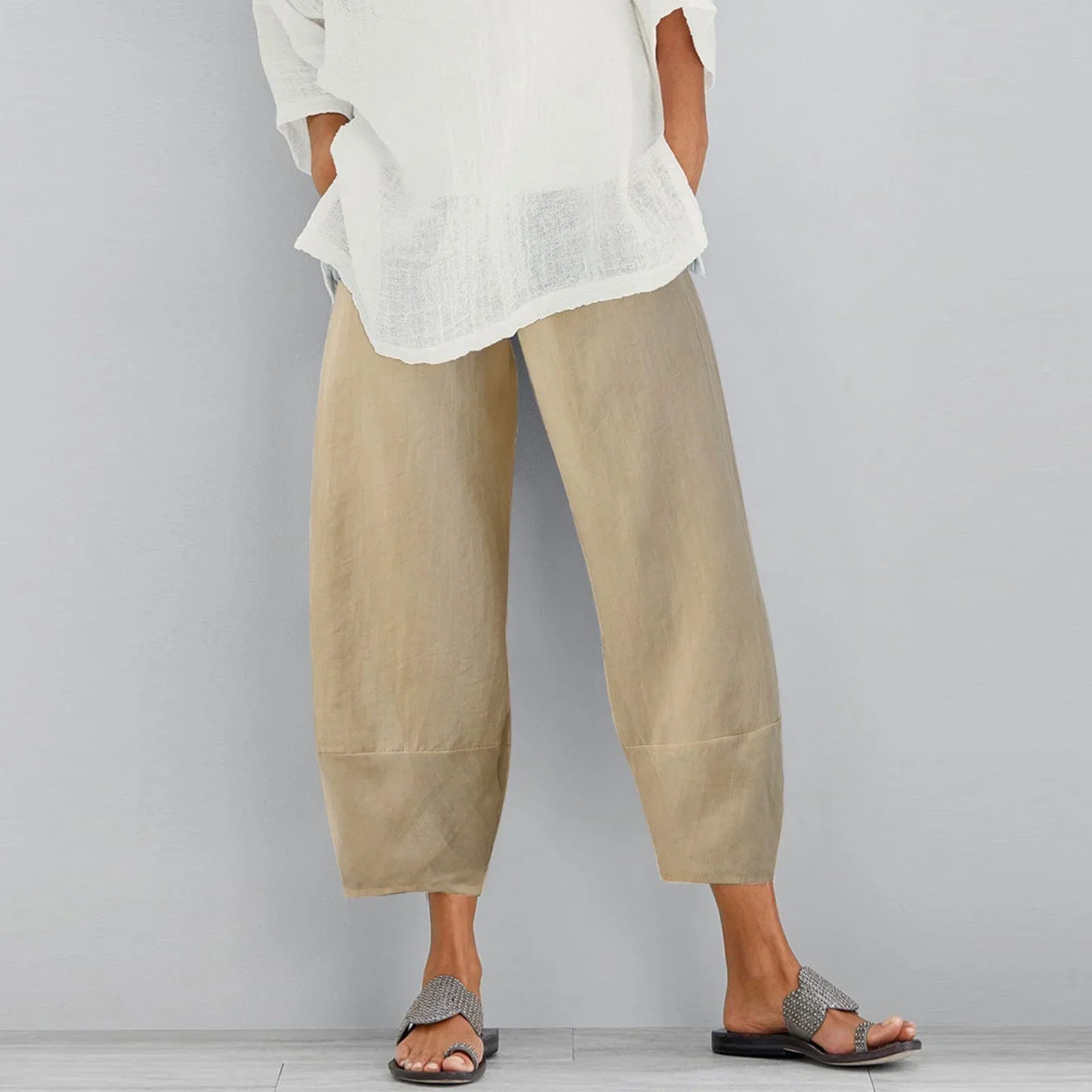 Pantalons à Jambes Évasées pour Femmes avec Design Ample et Coupe Cheville
