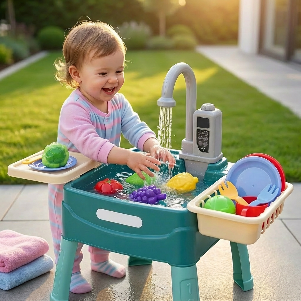 WasserWunder Cuisine de Jeu avec Robinet Magique pour Enfants