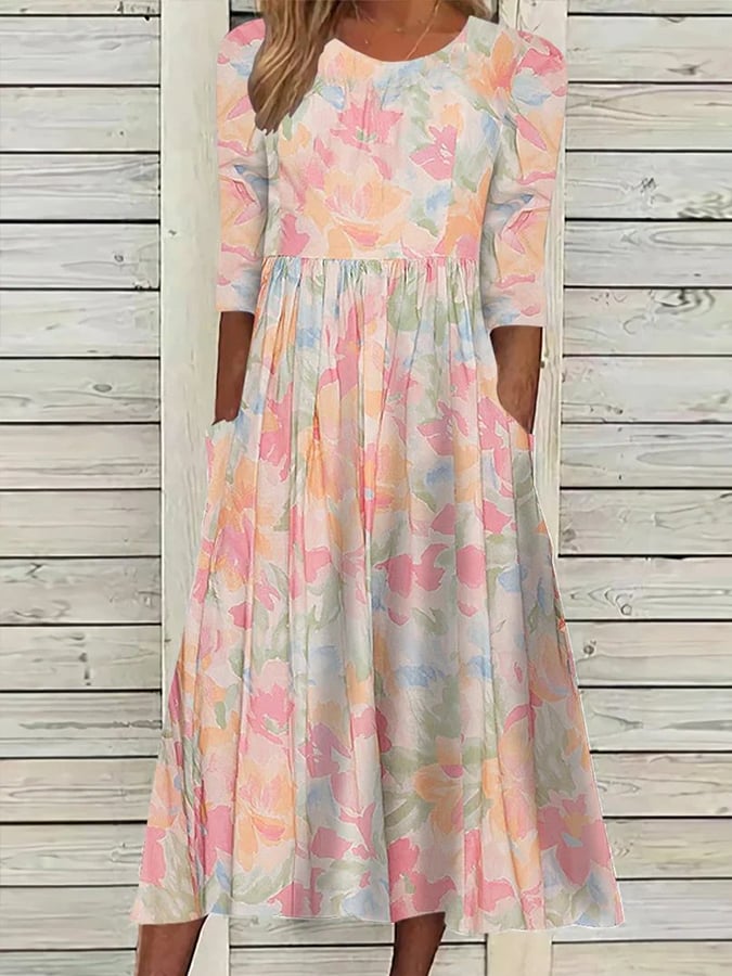 Felnia | Robe d'été élégante avec un délicat imprimé floral