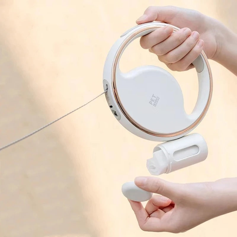 Laisse Automatique LumoLeash | Avec lumière LED & prise ergonomique | Mécanisme de rappel | Pour petits & moyens chiens