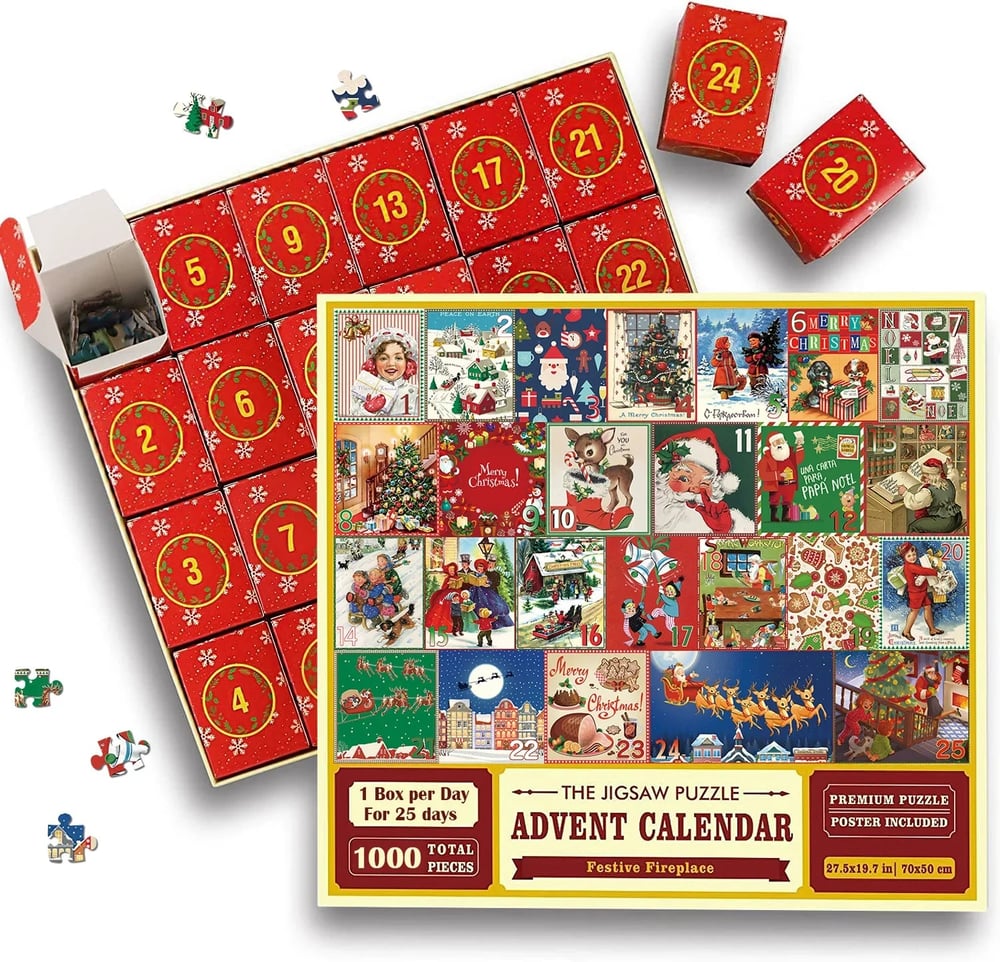PuzzleJoy Calendrier de l'Avent Puzzle | Unique puzzle de 1000 pièces pour le plaisir quotidien !