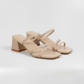 Sandales à Talons Moyens avec Bandes et Semelle de Soutien pour Femme