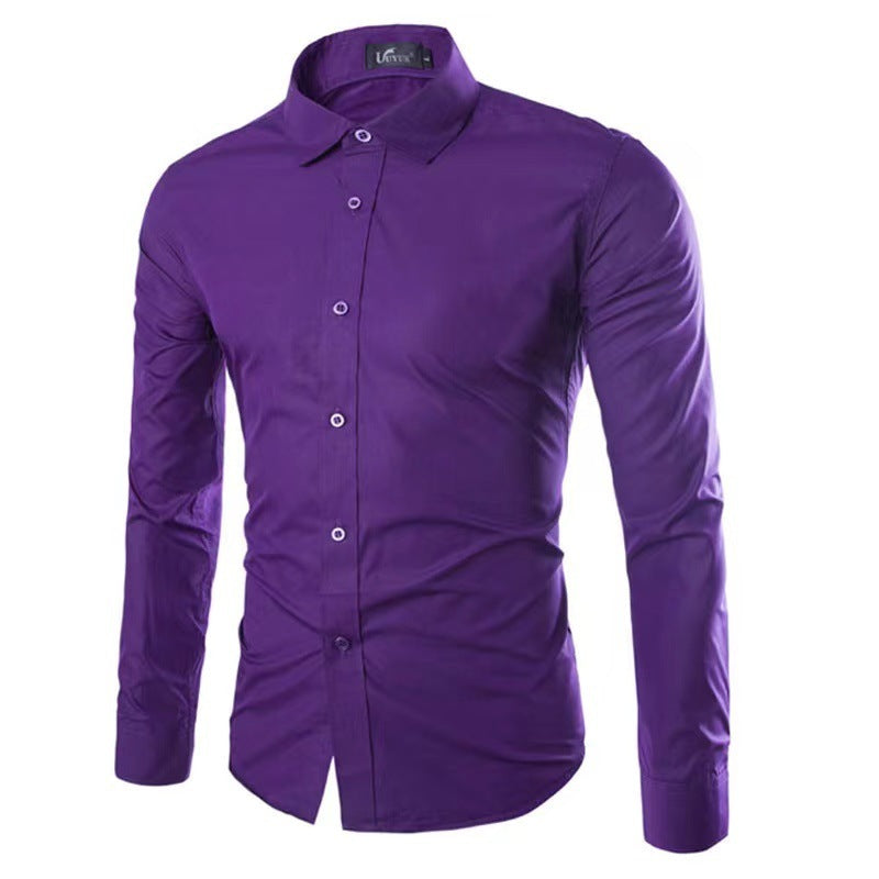 Chemise Anti-Ride pour Hommes – Chemise Slim Fit Respirante pour le Bureau et les Loisirs