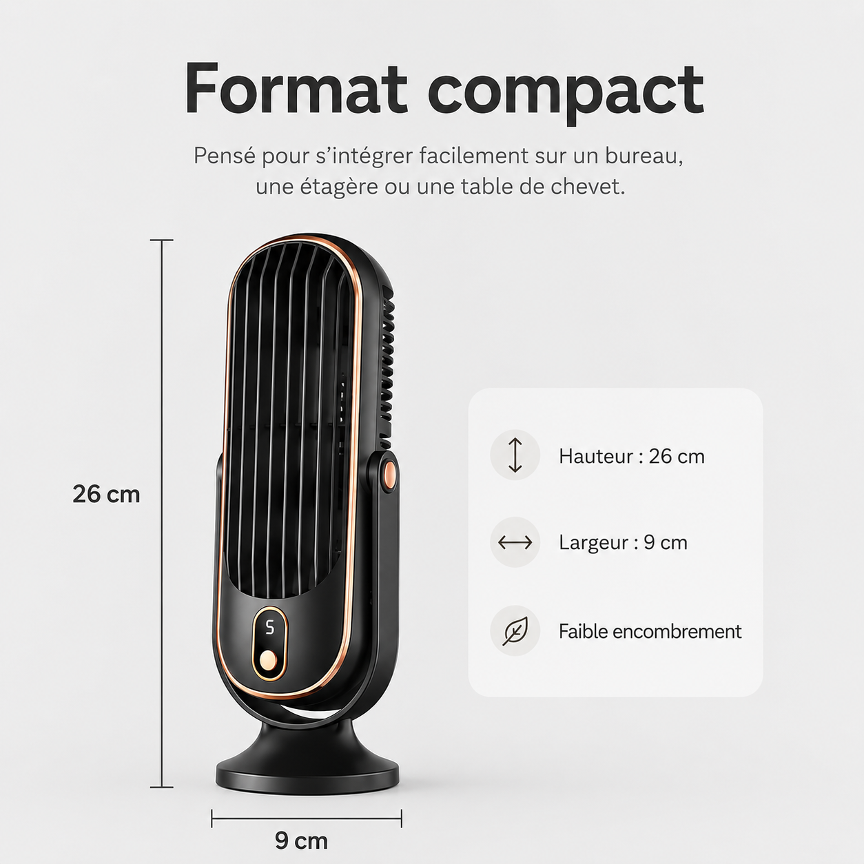Ventilateur de Refroidissement AeroLux Elite | Double Moteur, Rotation à 720°, Rechargeable par USB & Ultra Silencieux pour un Confort Ultime Partout