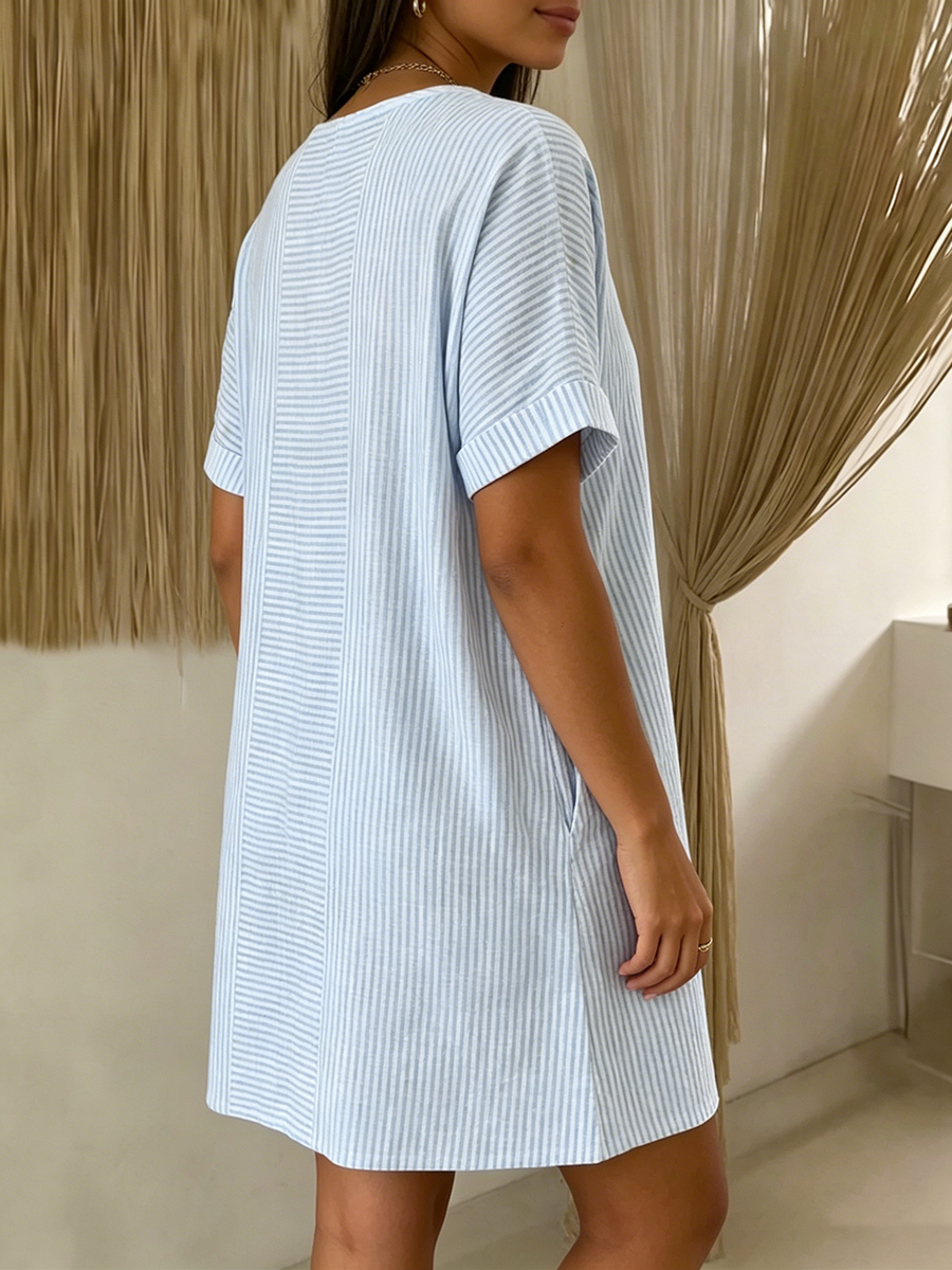 Ramilia | Robe élégante en coton-lin avec boutons