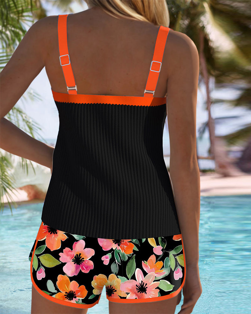TANKINI TEXTURÉ À SHORT POUR FEMME
