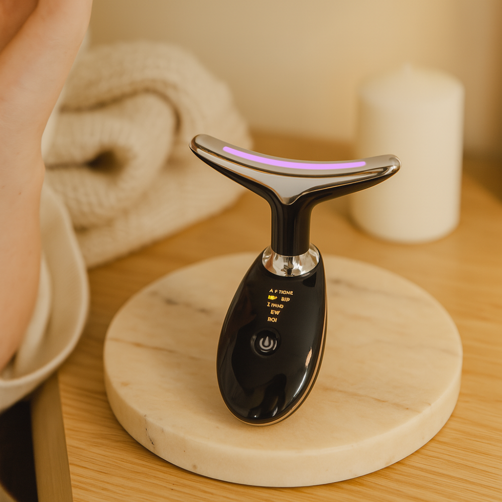 Appareil de Massage LED Contre les Rides - Visage et Cou