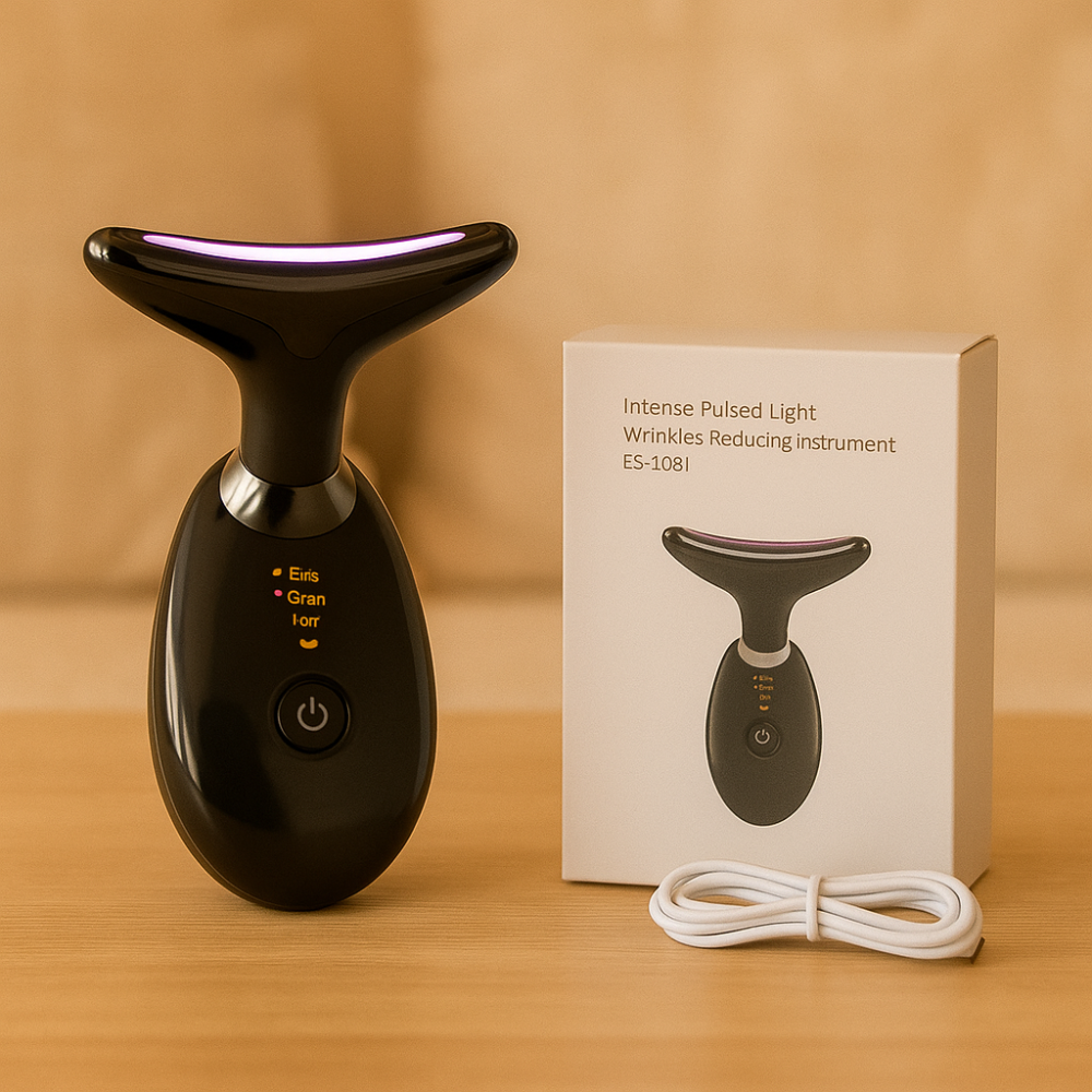 Appareil de Massage LED Contre les Rides - Visage et Cou