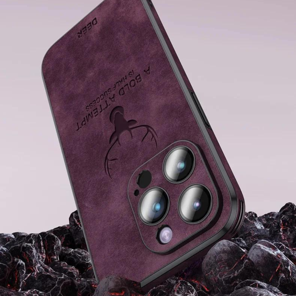 Deer - Étui en Cuir Luxe pour iPhone avec Design Élégant et Protection Antichoc