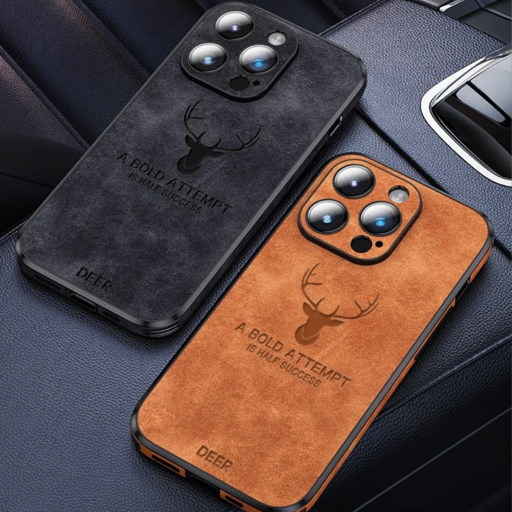 Deer - Étui en Cuir Luxe pour iPhone avec Design Élégant et Protection Antichoc